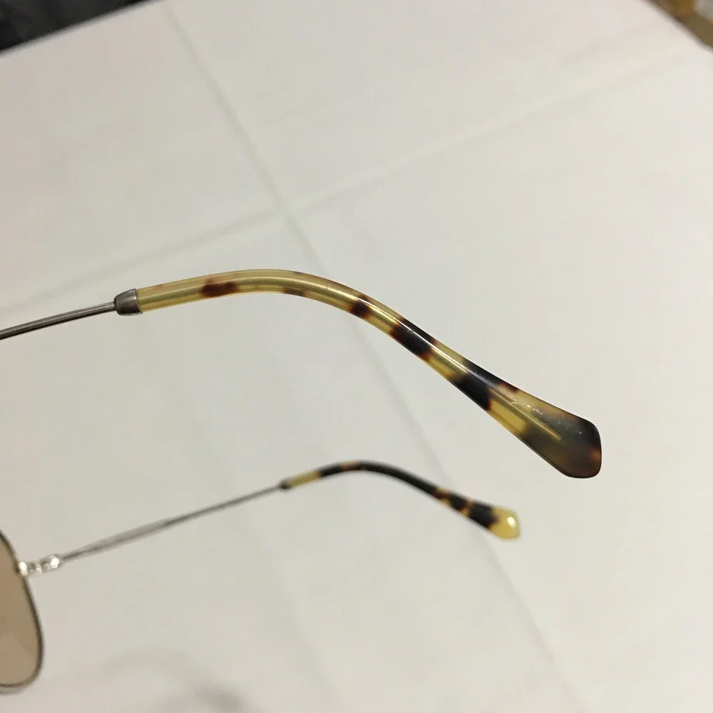Miu Miu Aviator Sunglasses Womens Medium Silver Brown Tint Tortoise